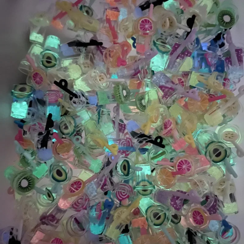 Luminous 3D Juice Cup Charms – 10–100pcs