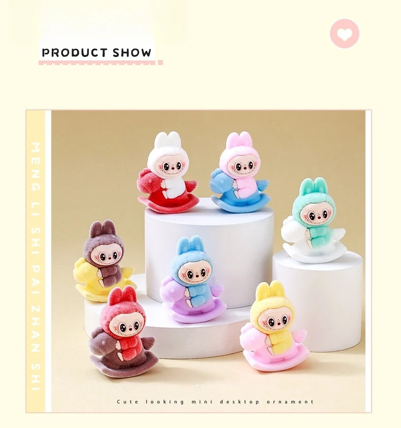 9pcs Crybaby Rabbit Figures – Flocked Anime Dolls & Desk Ornaments