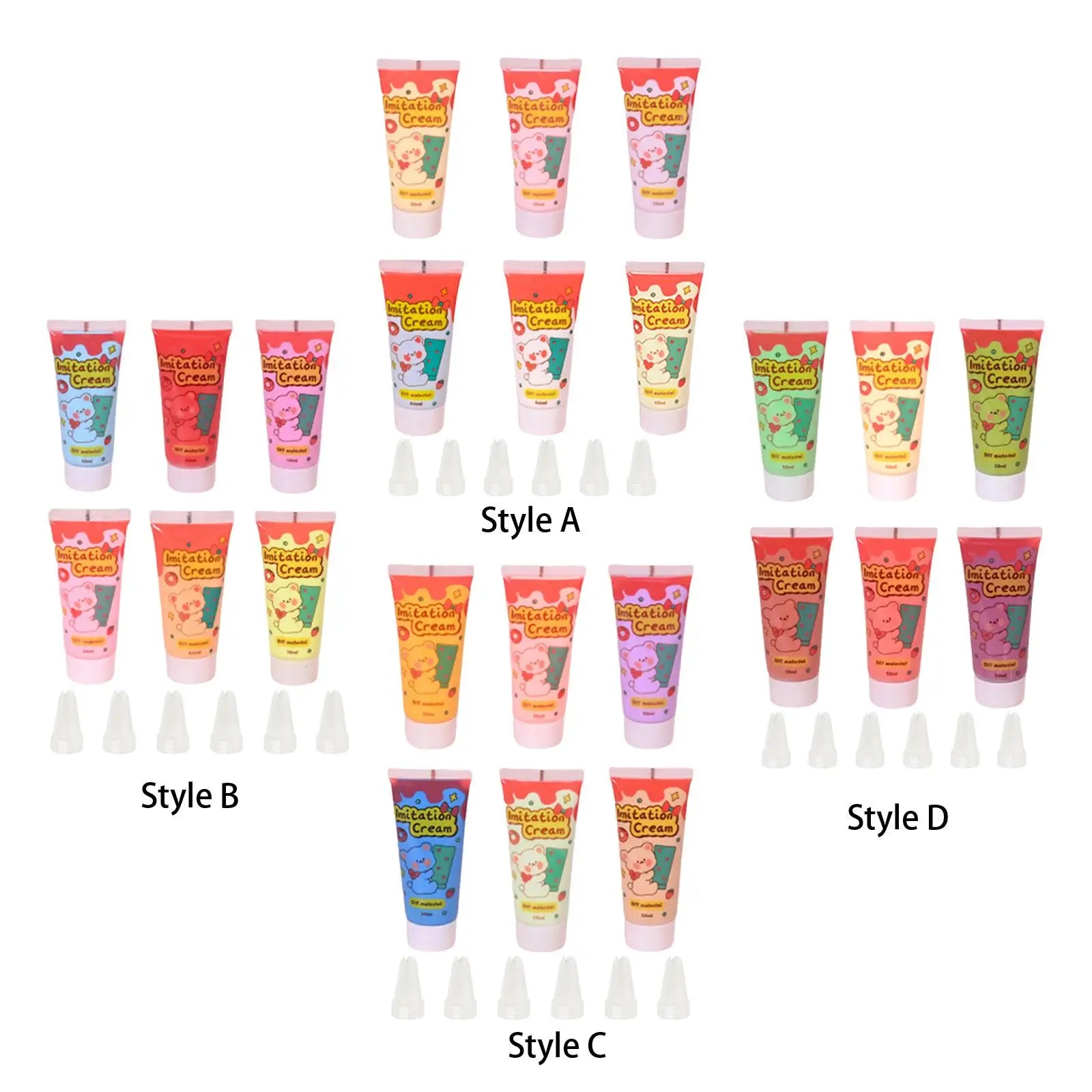 6pcs Simulation Whipped Cream Glue Set for DIY Crafts