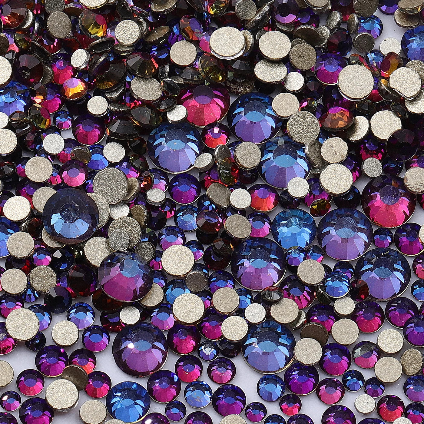 QIIY 1440pcs Glass Rhinestones – Mixed Sizes Flatback Gems