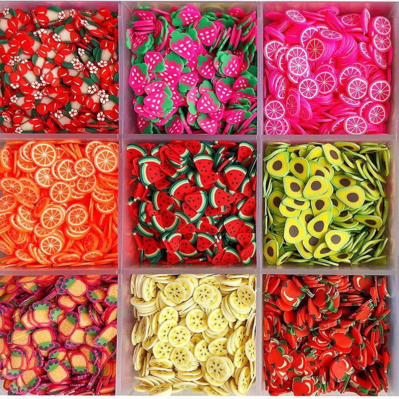 1000pcs Polymer Clay Fruit Slices for Crafts