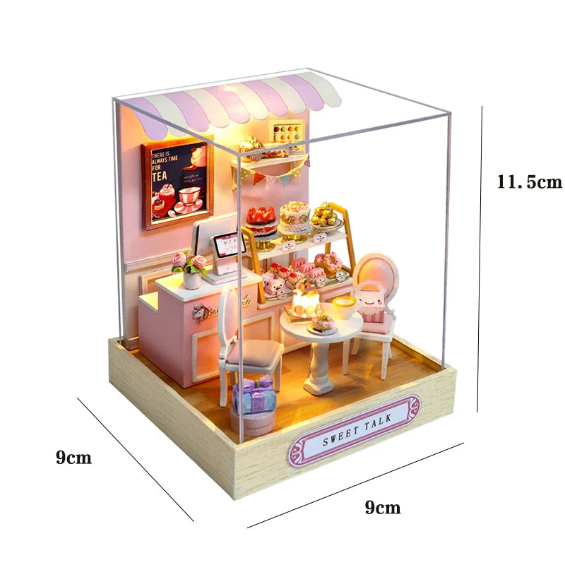 Wooden DIY Miniature Dollhouse Kit with Furniture