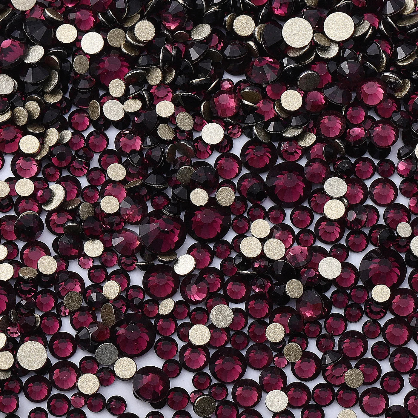 QIIY 1440pcs Glass Rhinestones – Mixed Sizes Flatback Gems