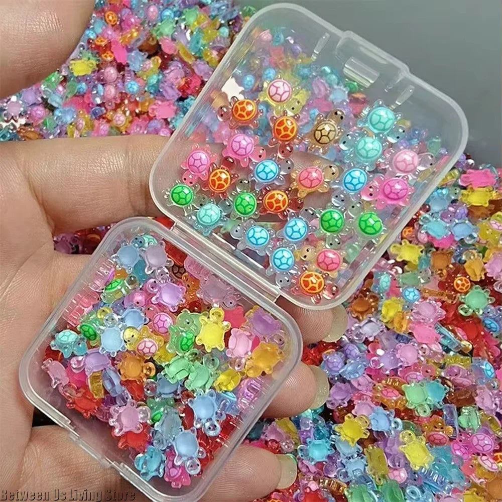100pcs Mini Glow Turtles – Resin Figurines for Crafts & Landscaping