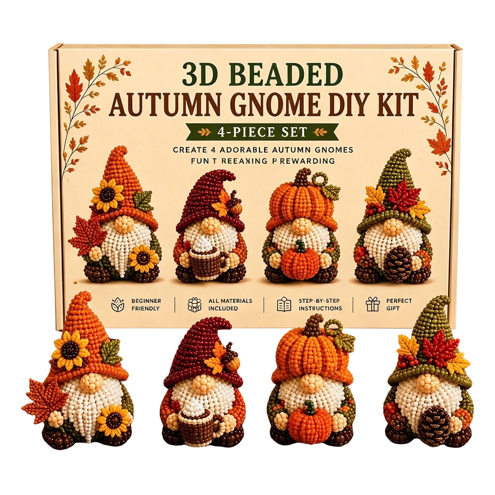 DIY Gnome Beading Kit – Complete Beadwork Craft Set with Instructions