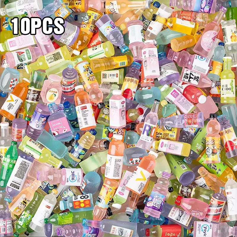 Mini Resin Beverage Bottles – Dollhouse Accessories & Party Fillers