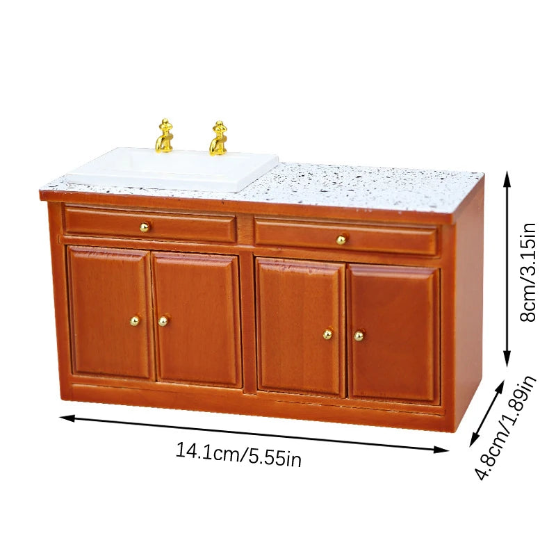 1:12 Mini White Cupboard – Dollhouse Display & Storage Cabinet