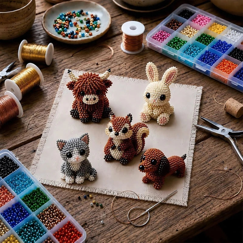 3D Beaded Bird DIY Craft Kit – Handmade Animal Beading Set
