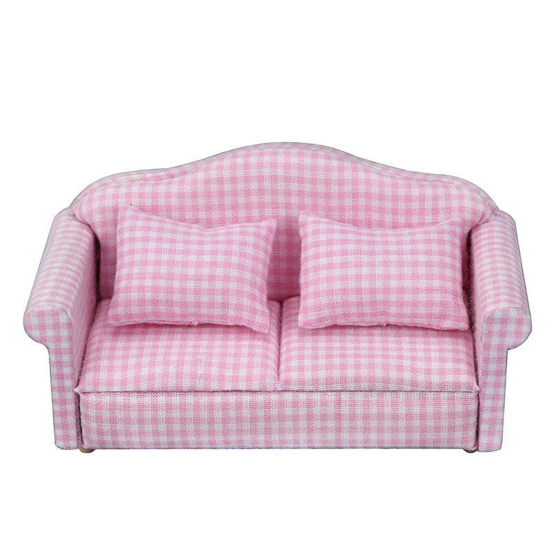 1:12 Mini Dollhouse Sofa & Pillow Set – Simulation Furniture ToyGift