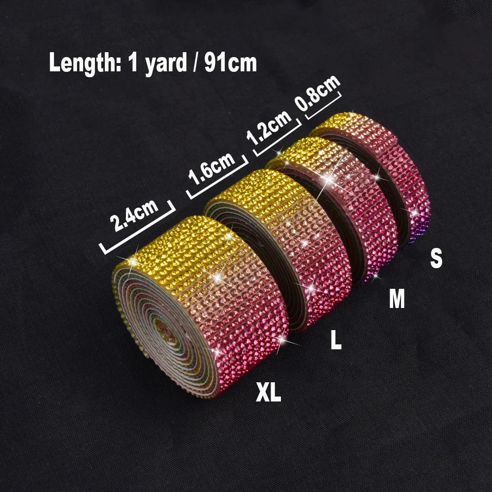 Crystal Rhinestone Sticker Strips – Self-Adhesive DIY Decor