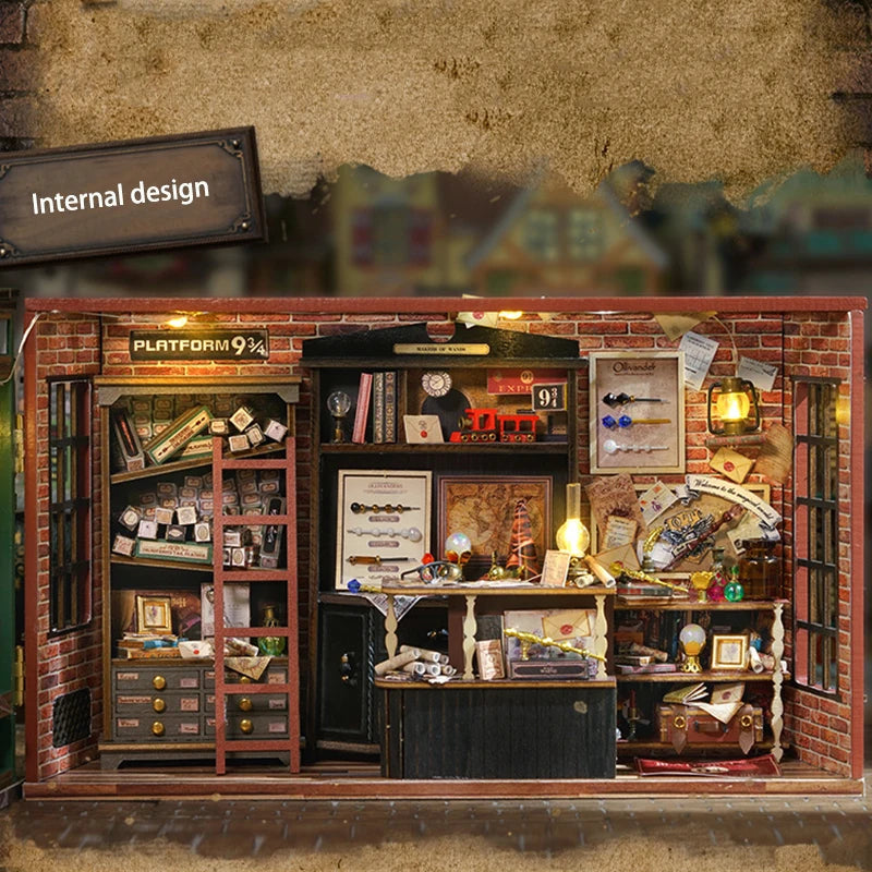 Wooden DIY Miniature Dollhouse Kit with Furniture