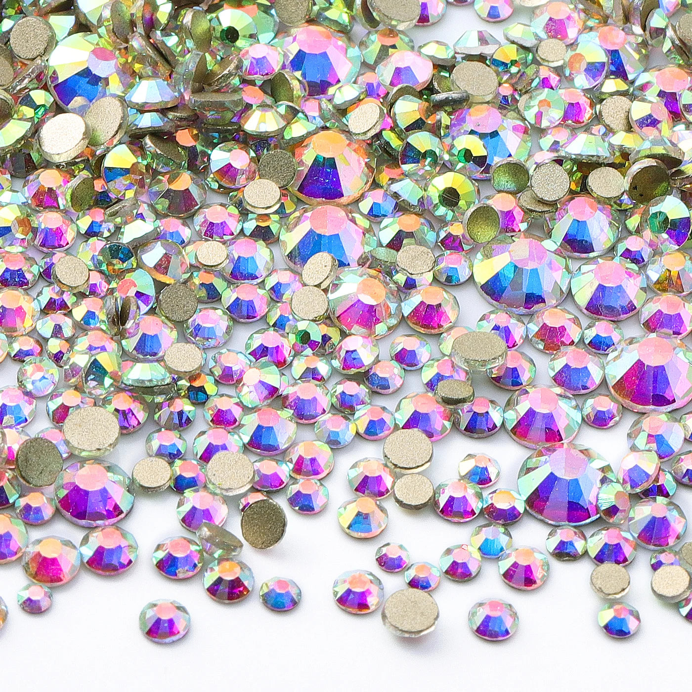 QIIY 1440pcs Glass Rhinestones – Mixed Sizes Flatback Gems