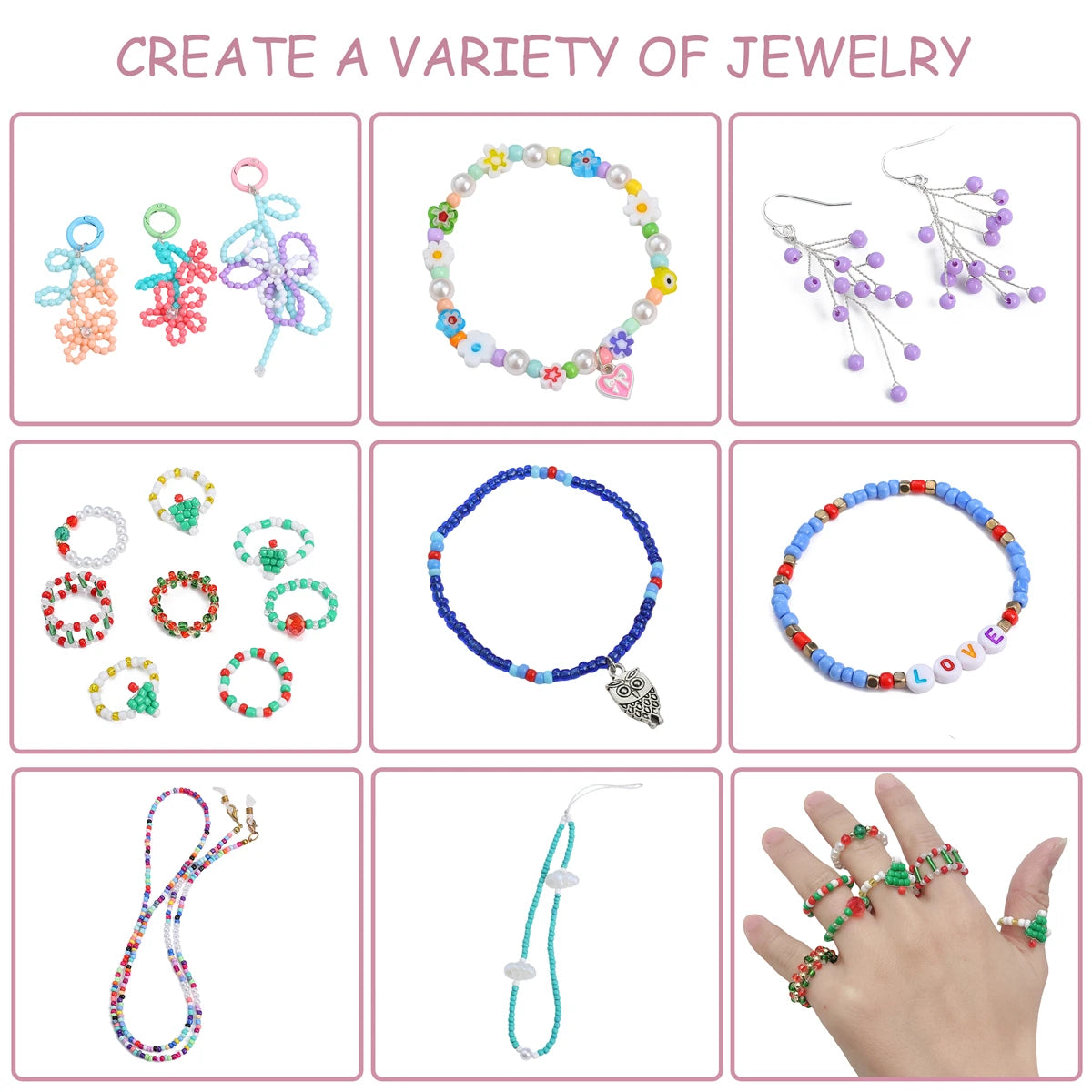 Crystal Glass Rice Bead Set in Box – DIY Jewelry Material