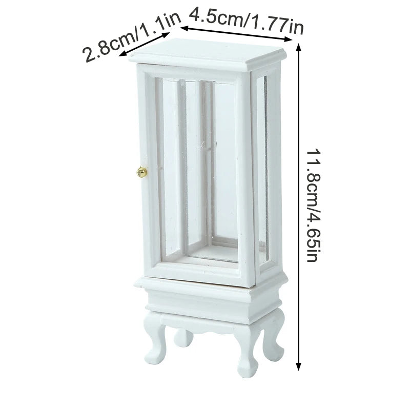 1:12 Mini White Cupboard – Dollhouse Display & Storage Cabinet