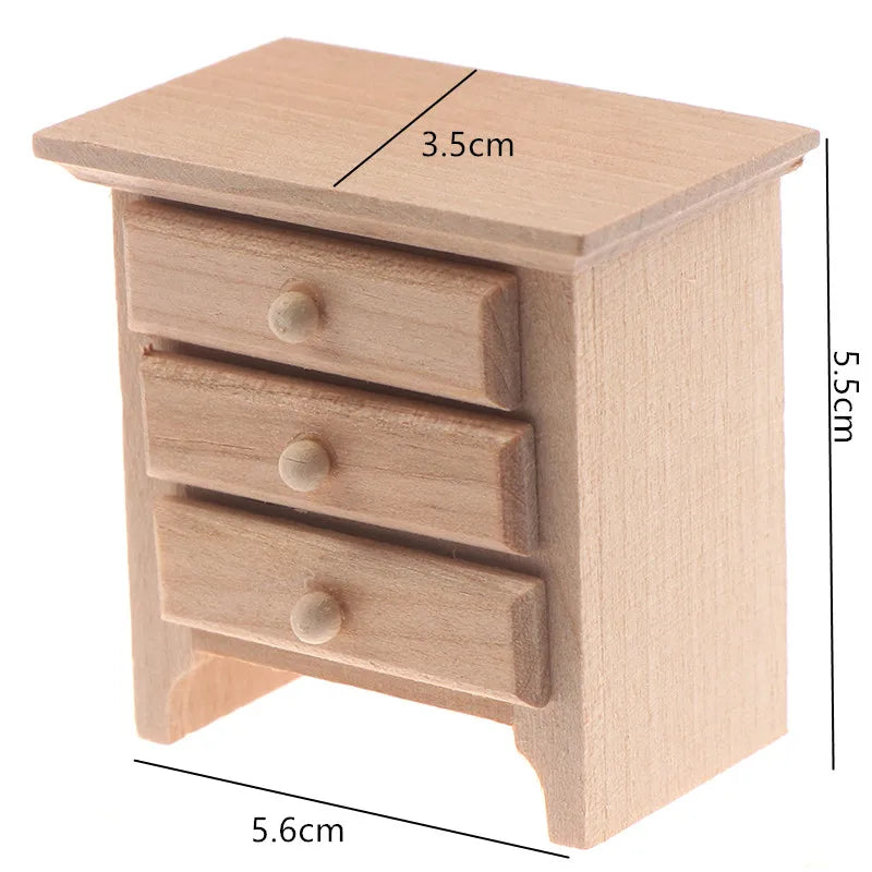 1:12 Mini White Cupboard – Dollhouse Display & Storage Cabinet