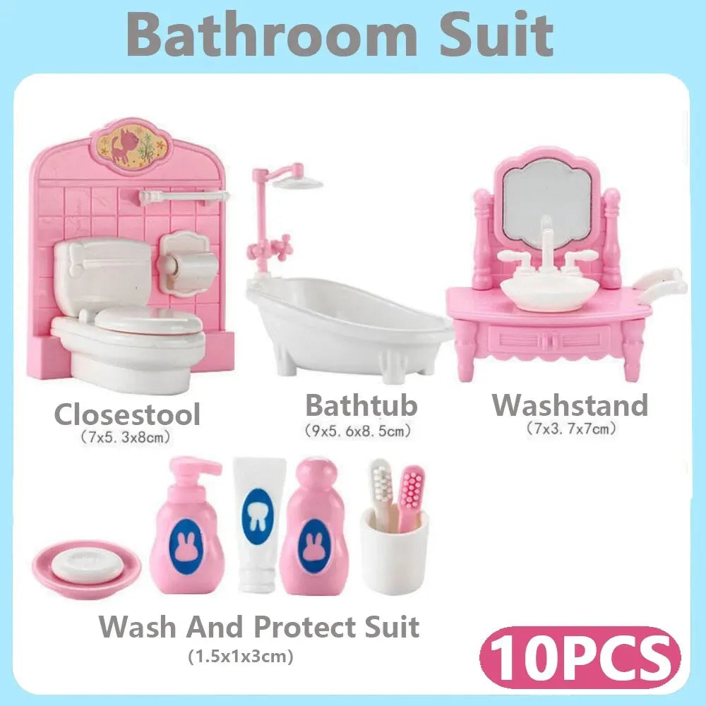 10pcs Kawaii Mini Kitchen Set – Dollhouse Accessories for Girls