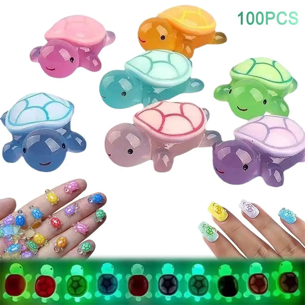 Glow Turtle Set – 1 Large + 100 Mini Luminous Resin Figurines