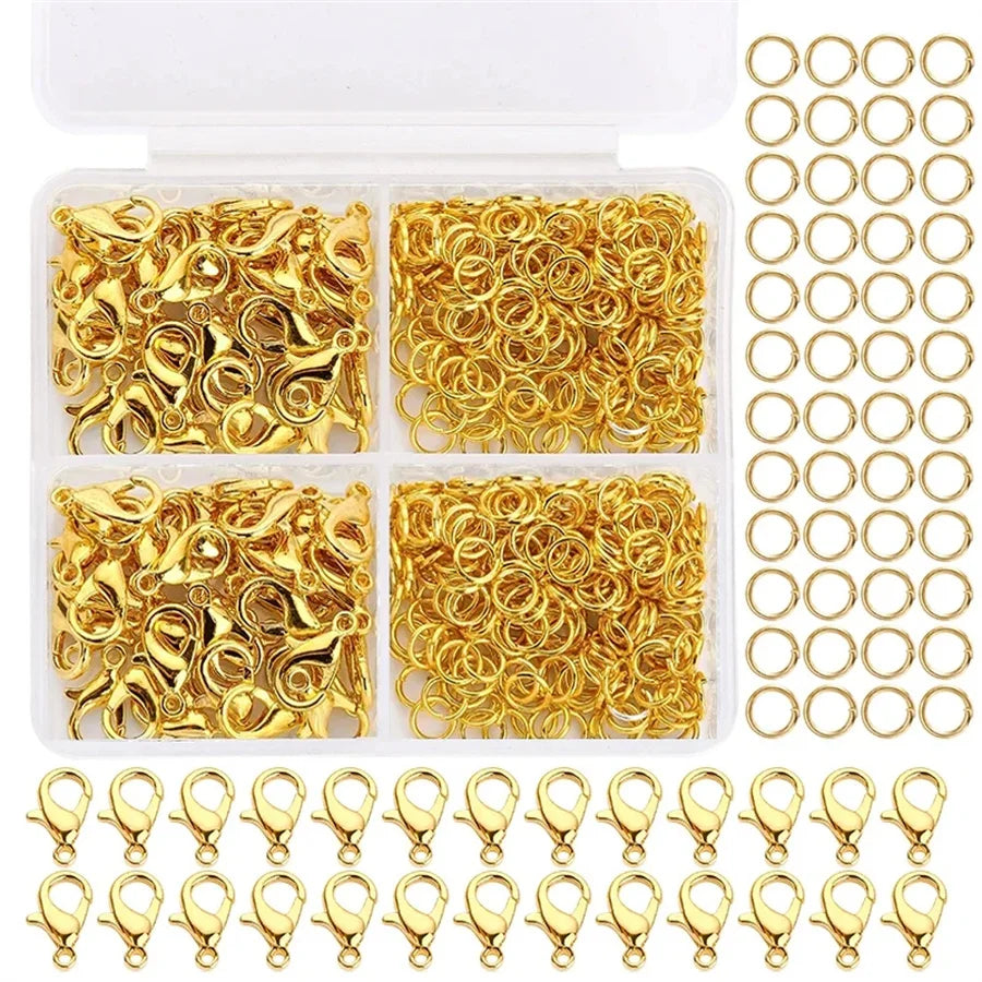Lobster Clasps & Jump Rings Set – Gold & Silver Jewelry Findings