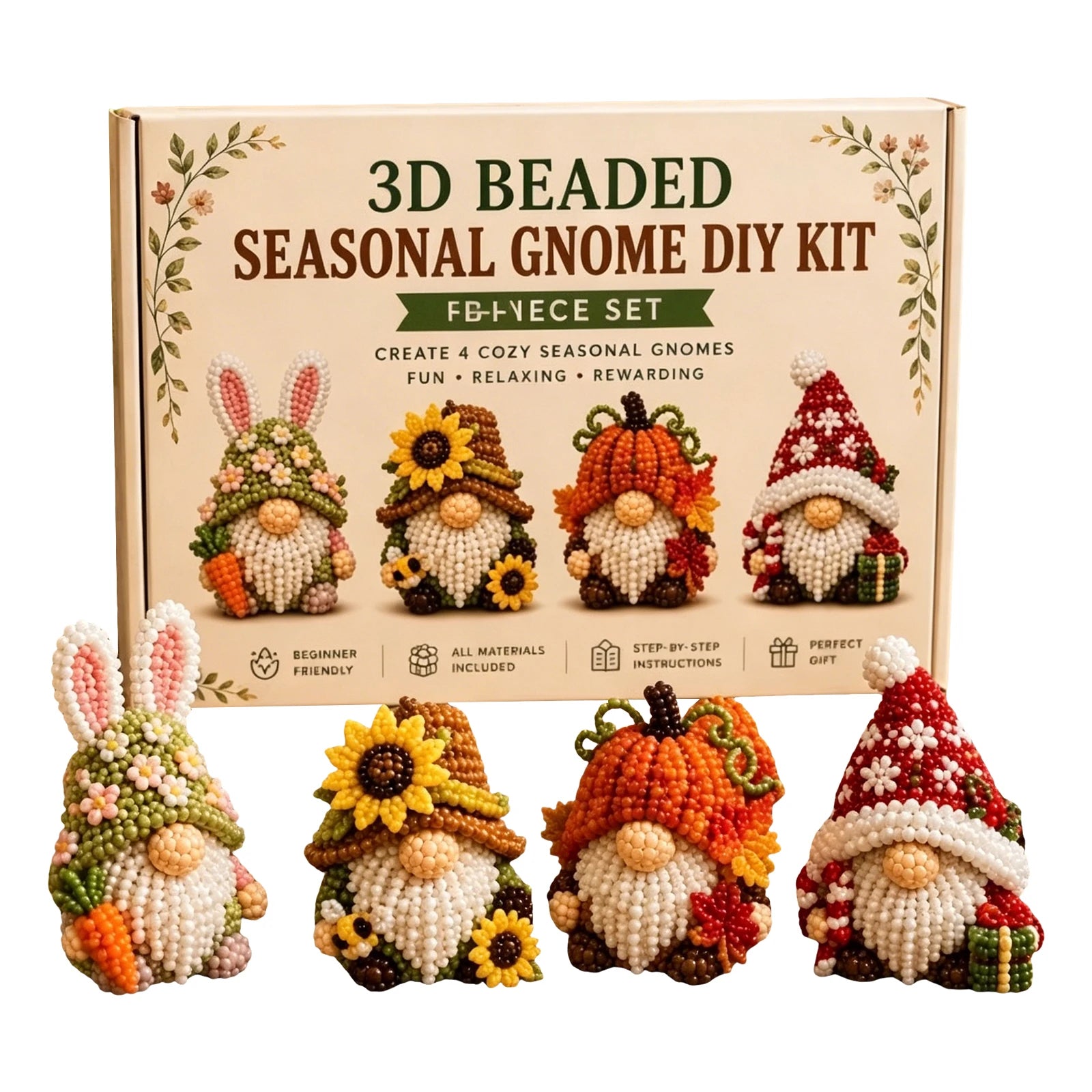DIY Gnome Beading Kit – Complete Beadwork Craft Set with Instructions