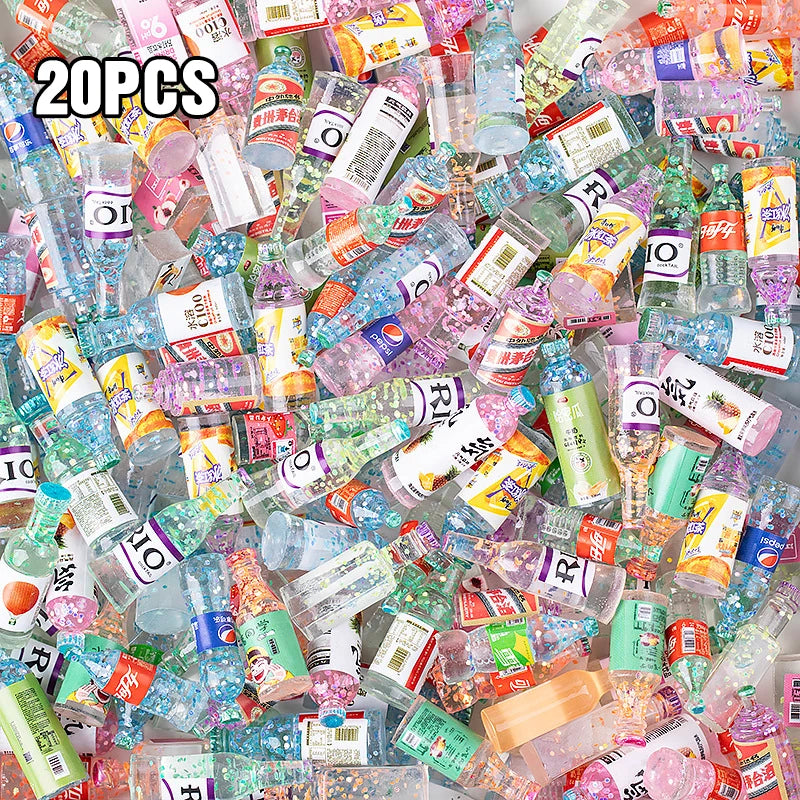 Mini Resin Beverage Bottles – Dollhouse Accessories & Party Fillers