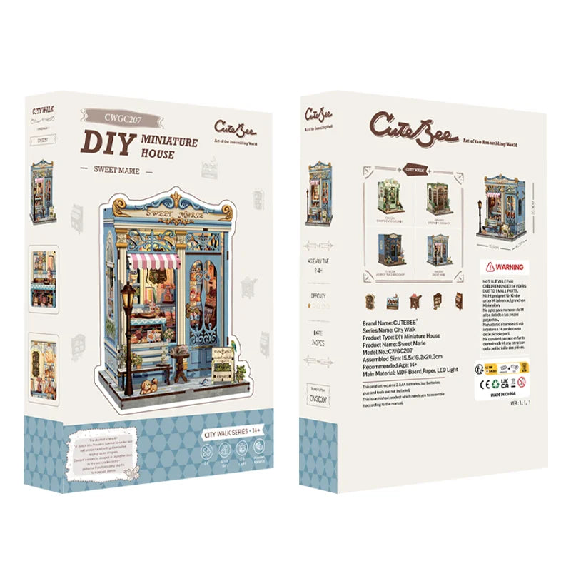 CUTEBEE DIY Book Nook – Sweet Marie Miniature Kit with LED