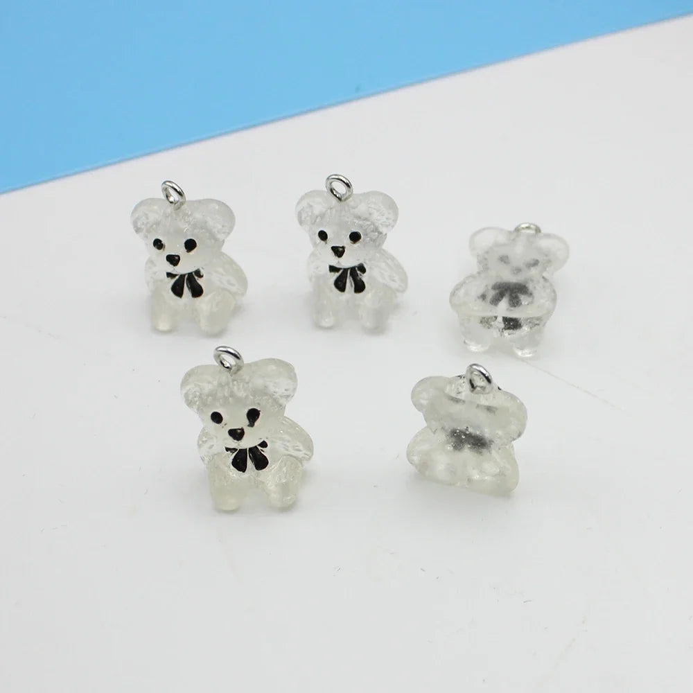 5Pcs 3D Resin Brown Bear Charms – DIY PendantJewelry Accessory Finding