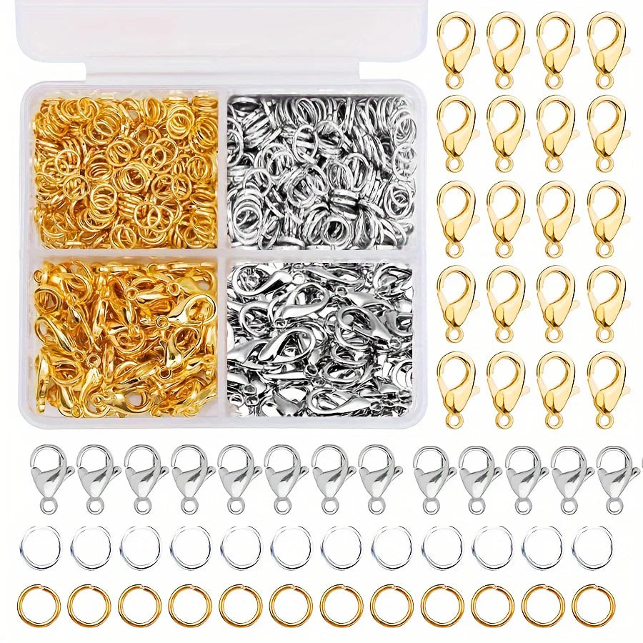 Lobster Clasps & Jump Rings Set – Gold & Silver Jewelry Findings