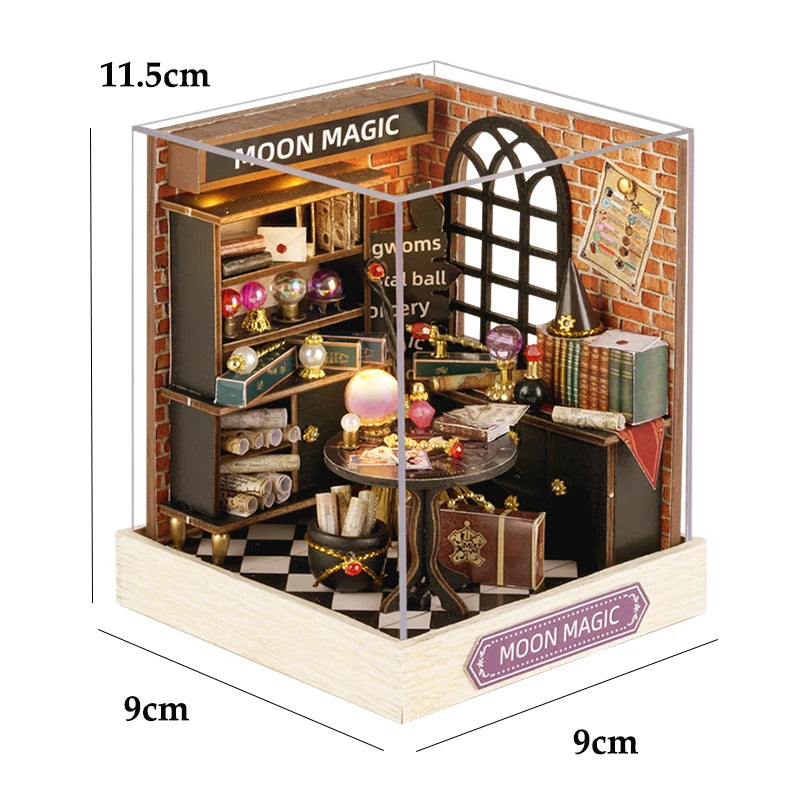 Wooden DIY Miniature Dollhouse Kit with Furniture