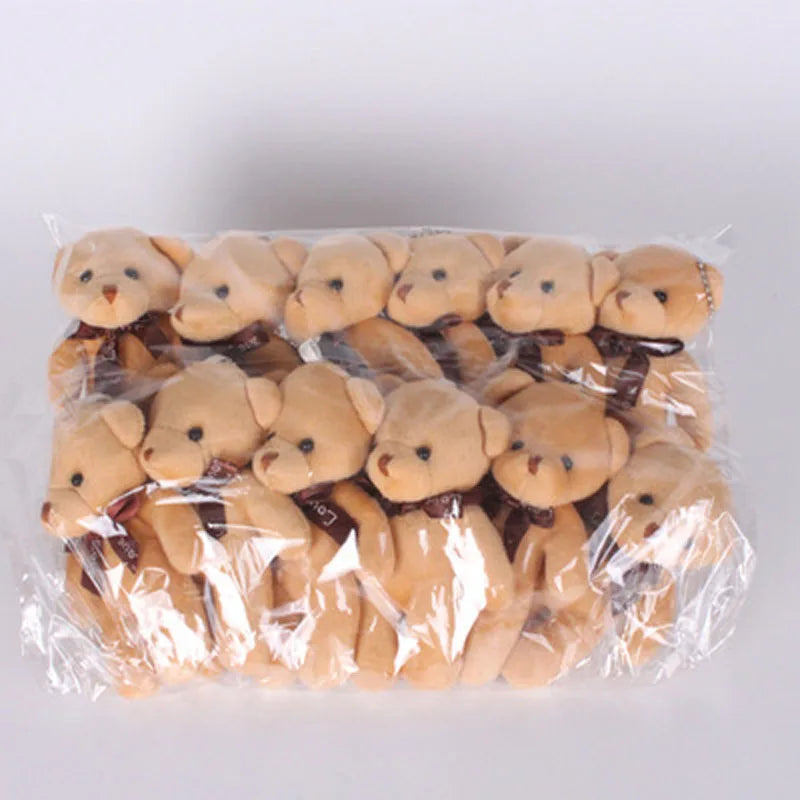 12pcs Mini Teddy Bears – Plush Keychain Dolls for Gifts & Decor