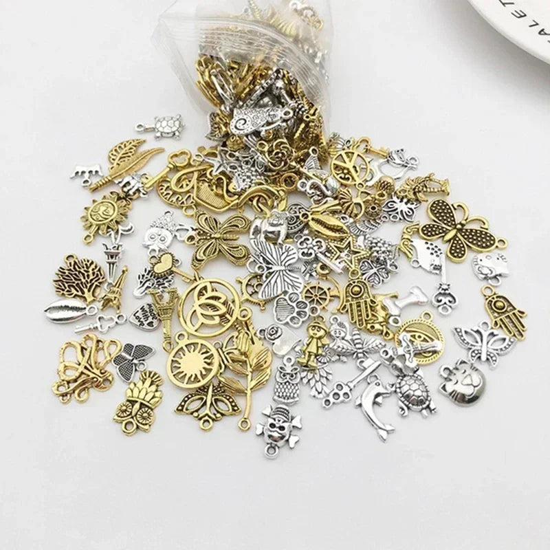 Tibetan Silver Animal Charms – 100–300pcs Mixed Pendants for DIY Jewelry
