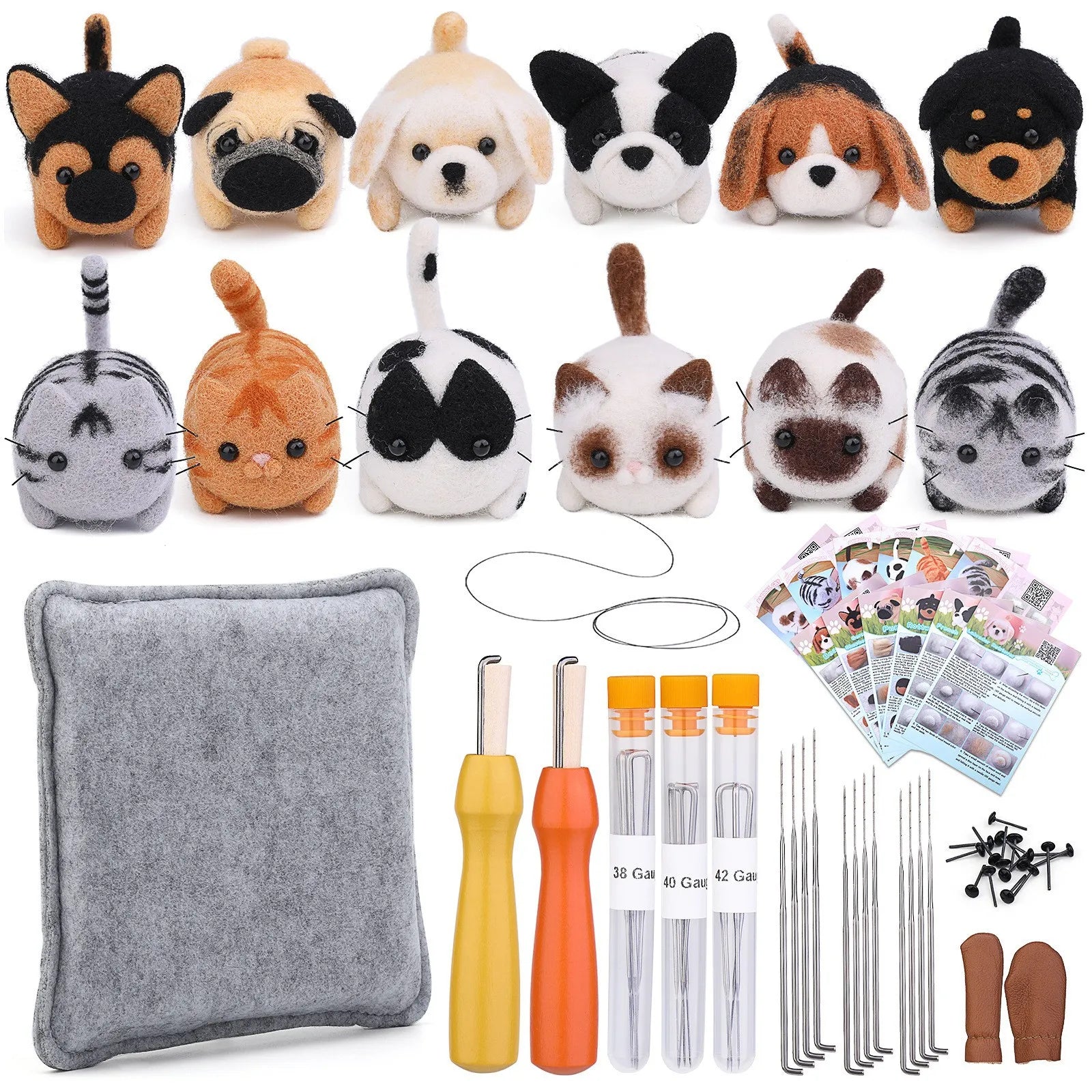 Dog & Cat Wool Needle Felting DIY Kit