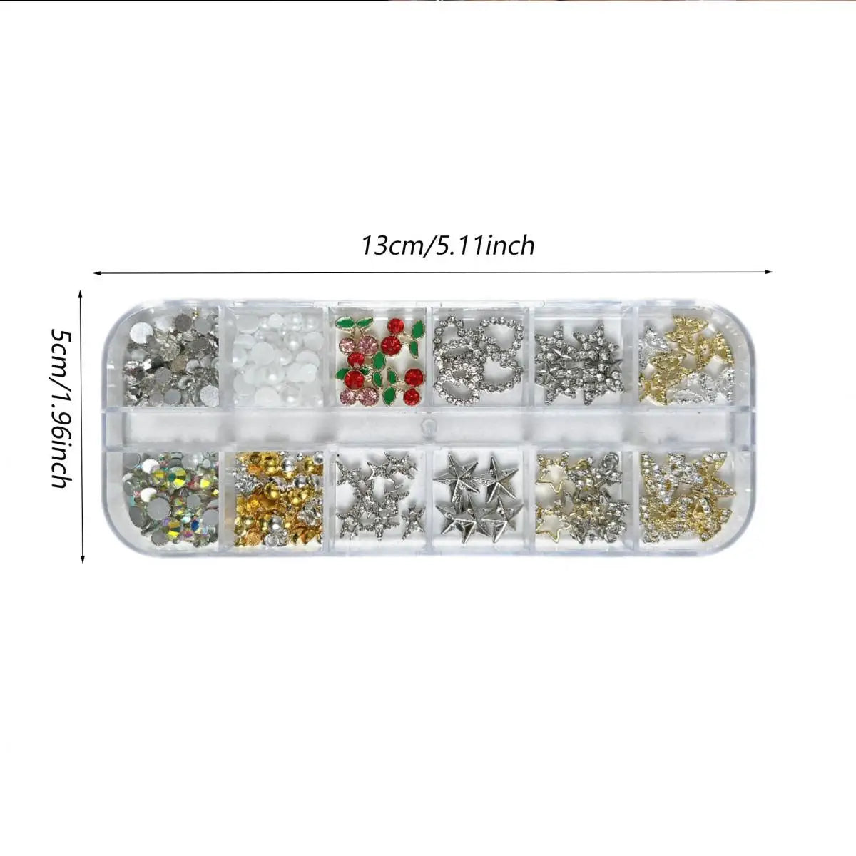 1 Box Multi-Style Resin Nail Charms – Bears, Bows, Pearls & More