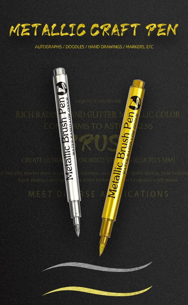 Gold & Silver Metallic Paint Pens for Resin & DIY Crafts