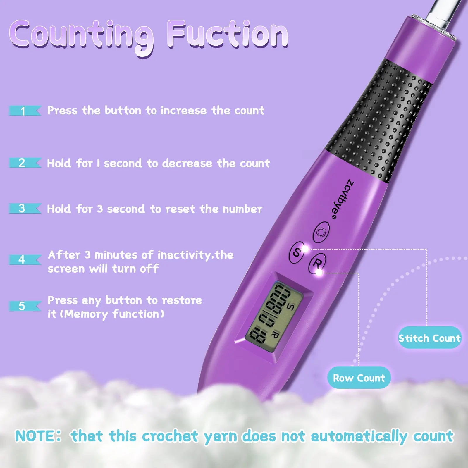 24pcs Crochet Hook Set with LED Counter – Ergonomic Knitting Tools