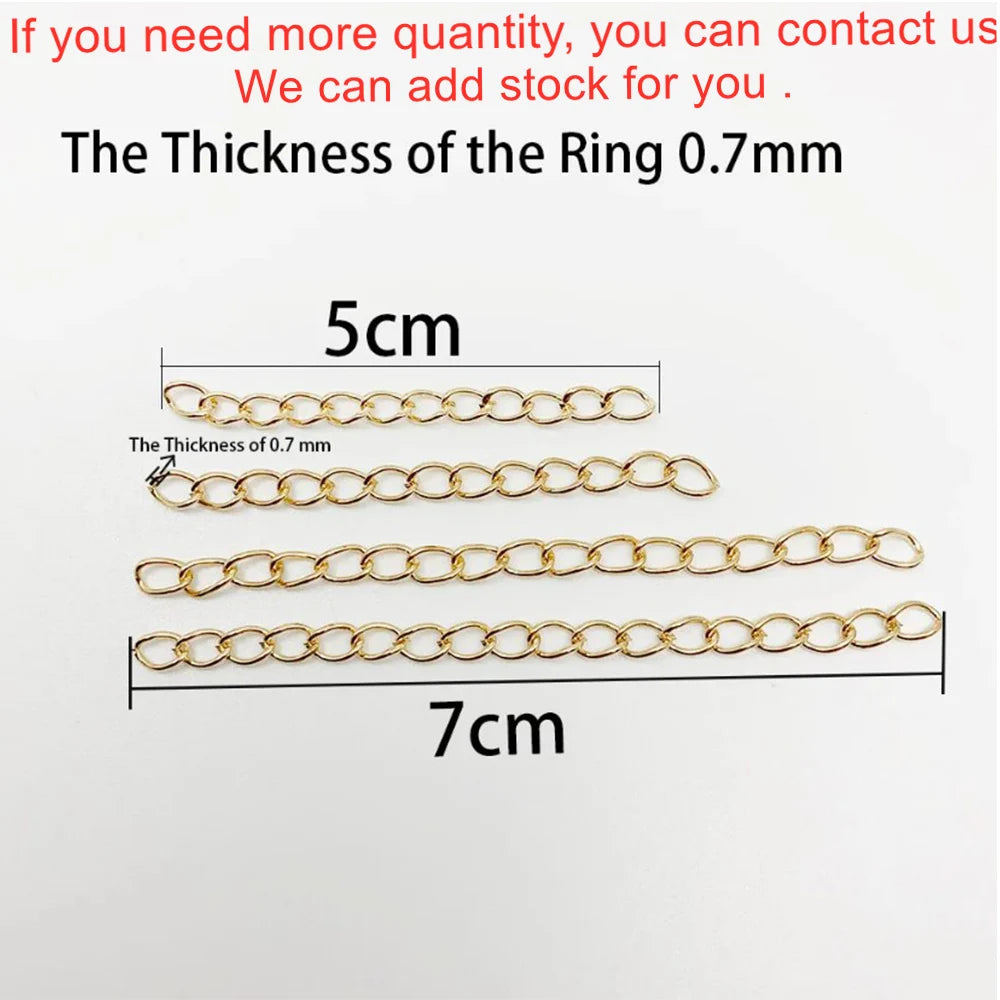 50–100pcs Necklace Extension Chains for DIY Jewelry