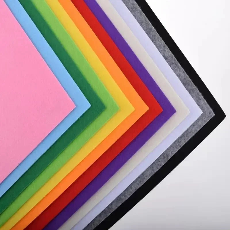 40pcs Felt Fabric Squares – Assorted Colors for DIY Crafts