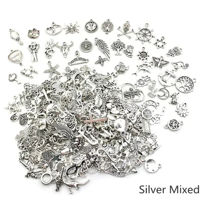 Tibetan Silver Animal Charms – 100–300pcs Mixed Pendants for DIY Jewelry