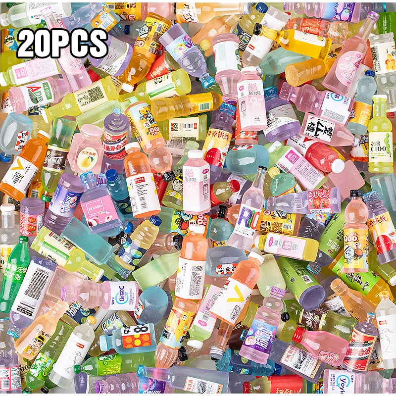 Mini Resin Beverage Bottles – Dollhouse Accessories & Party Fillers