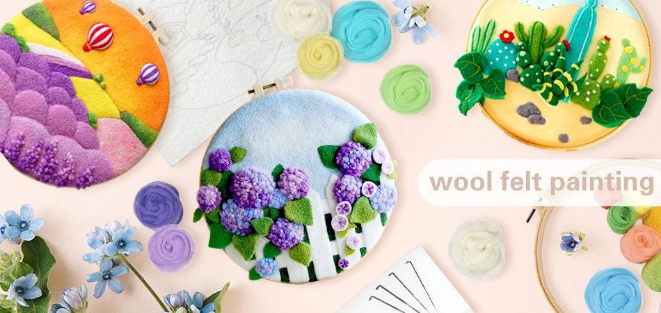 DIY Wool Felt Painting Kit – Moon Scenery
