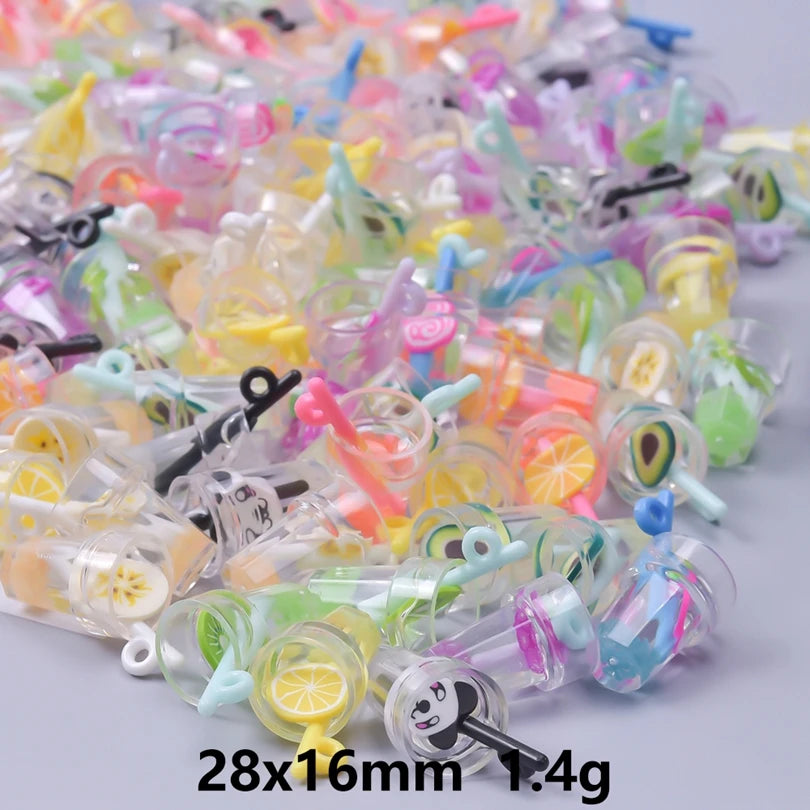 Luminous 3D Juice Cup Charms – 10–100pcs