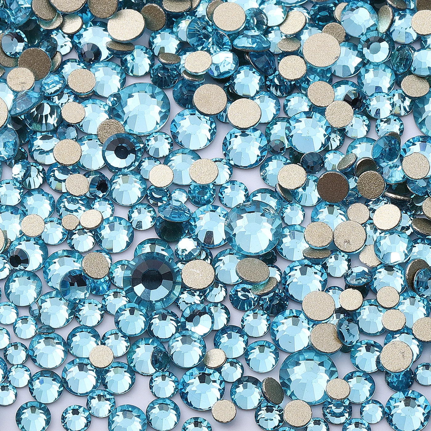 QIIY 1440pcs Glass Rhinestones – Mixed Sizes Flatback Gems