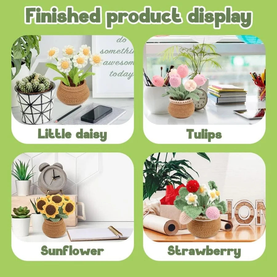 Beginner Crochet Kit – Flower Potted Plants