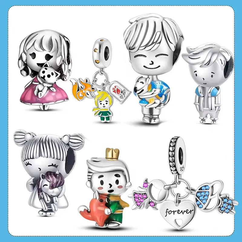 Enamel Boy & Girl Charm Beads – 925 Silver Fit Original Bracelets