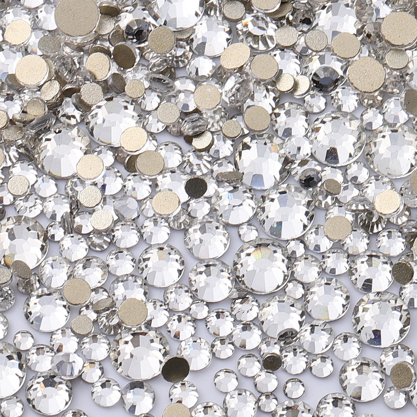 QIIY 1440pcs Glass Rhinestones – Mixed Sizes Flatback Gems