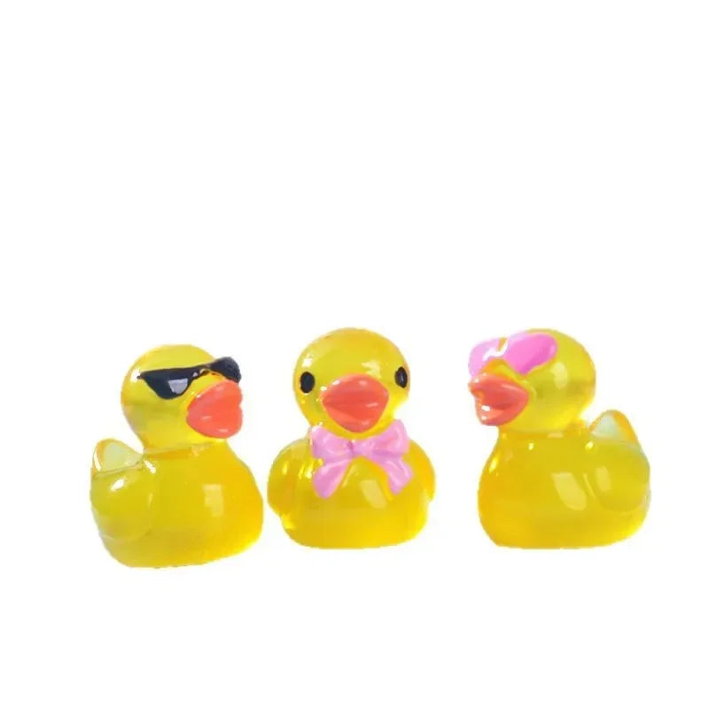 10/20/50pcs Luminous Mini Resin Duck Figurines for DIY Decor