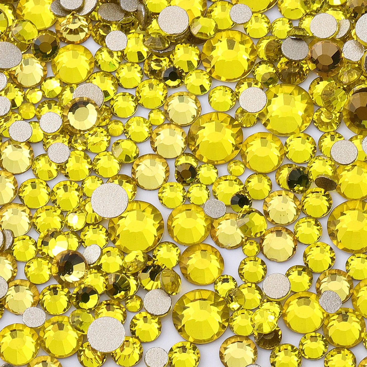 QIIY 1440pcs Glass Rhinestones – Mixed Sizes Flatback Gems