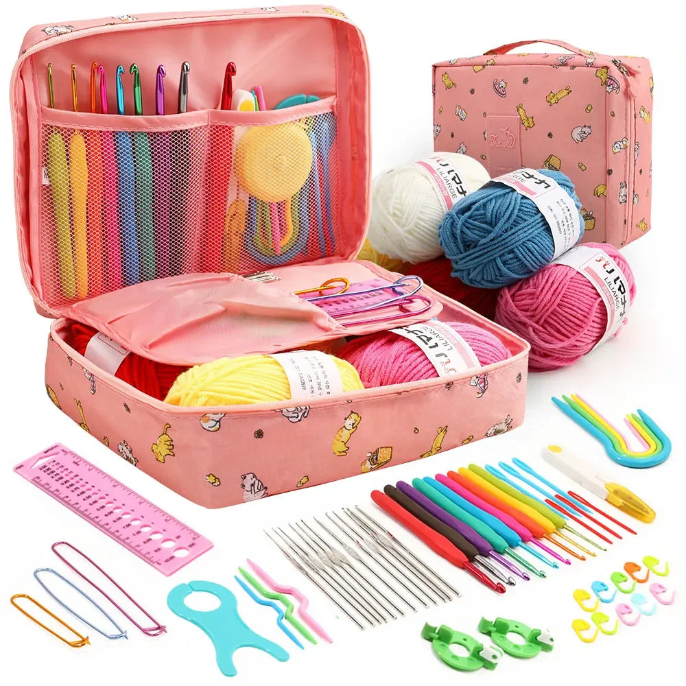KOVEEN 59pcs Crochet Kit – Beginner Set with Hooks & Storage Bag