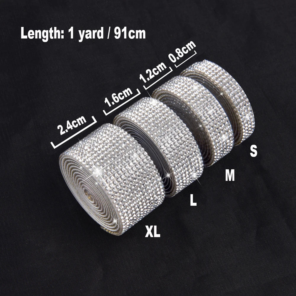 Crystal Rhinestone Sticker Strips – Self-Adhesive DIY Decor