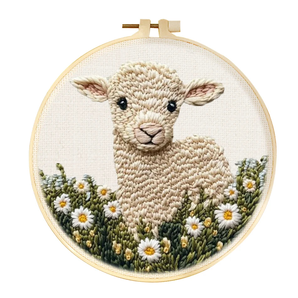 20x20cm Cow Punch Needle Embroidery Kit – Beginner DIY