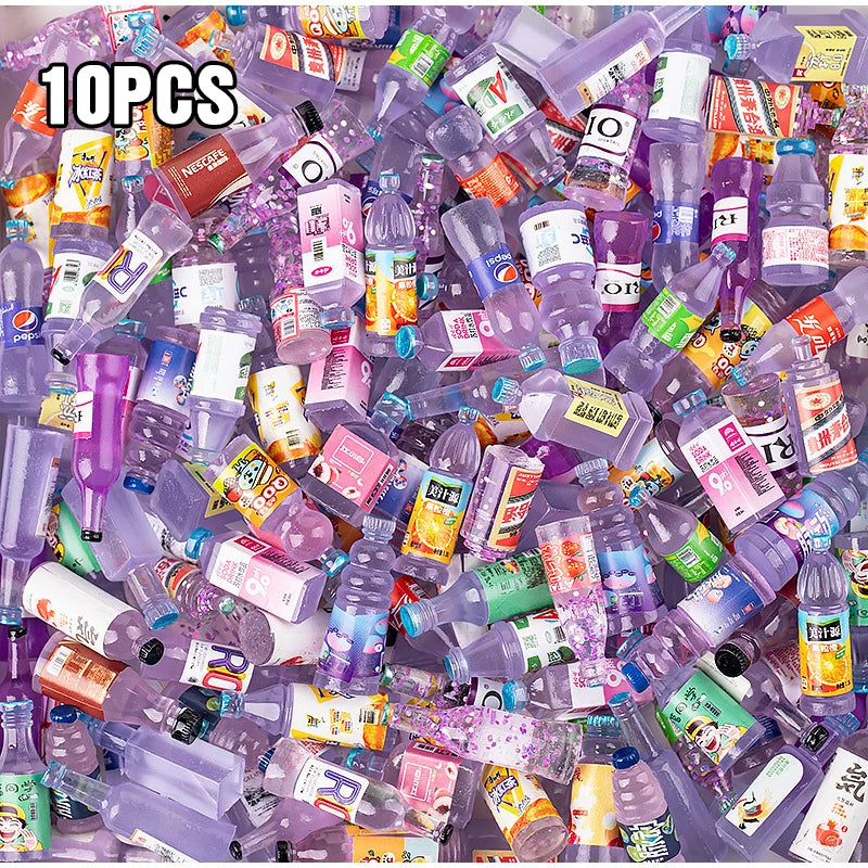 Mini Resin Beverage Bottles – Dollhouse Accessories & Party Fillers